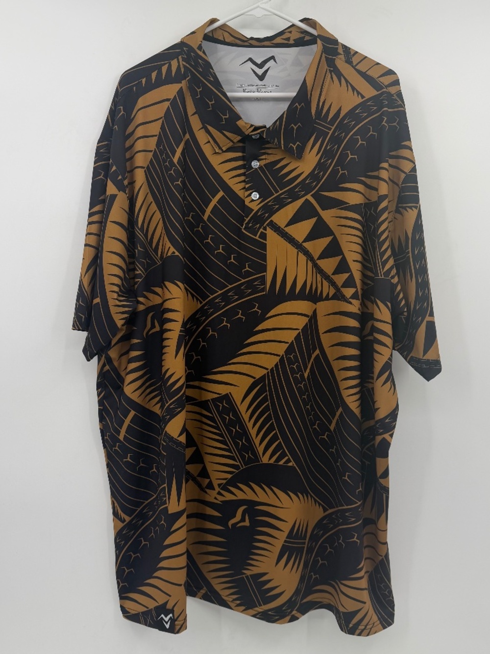 Missing Polynesia Polo Shirt Men 4XL Brown Black DriFit Short Sleeve Lightweight